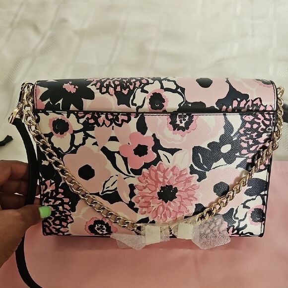 Kate Spade Pink and Black Crossbody Bag with Floral Design - Picture 14 of 16